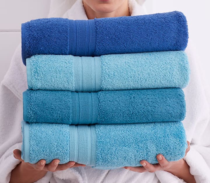 stack of cotton bath towels